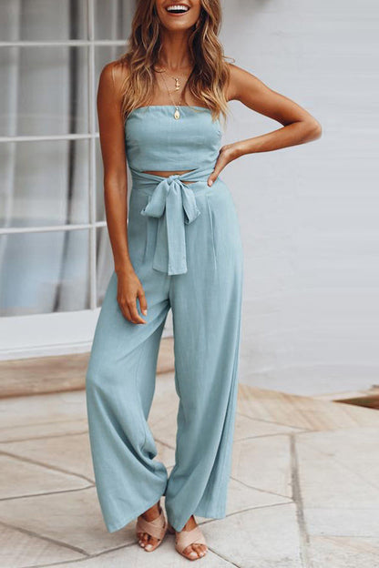 Summer Tube Top Strapless Jumpsuit