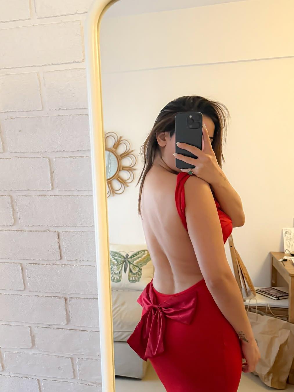 Bow Applique Backless Maxi Dress