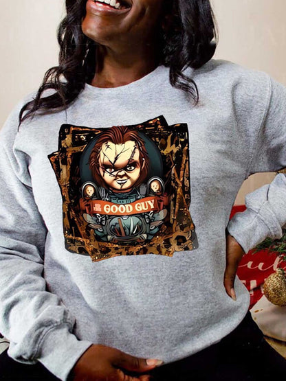 Figure Letter Print Sweatshirt Ar70120