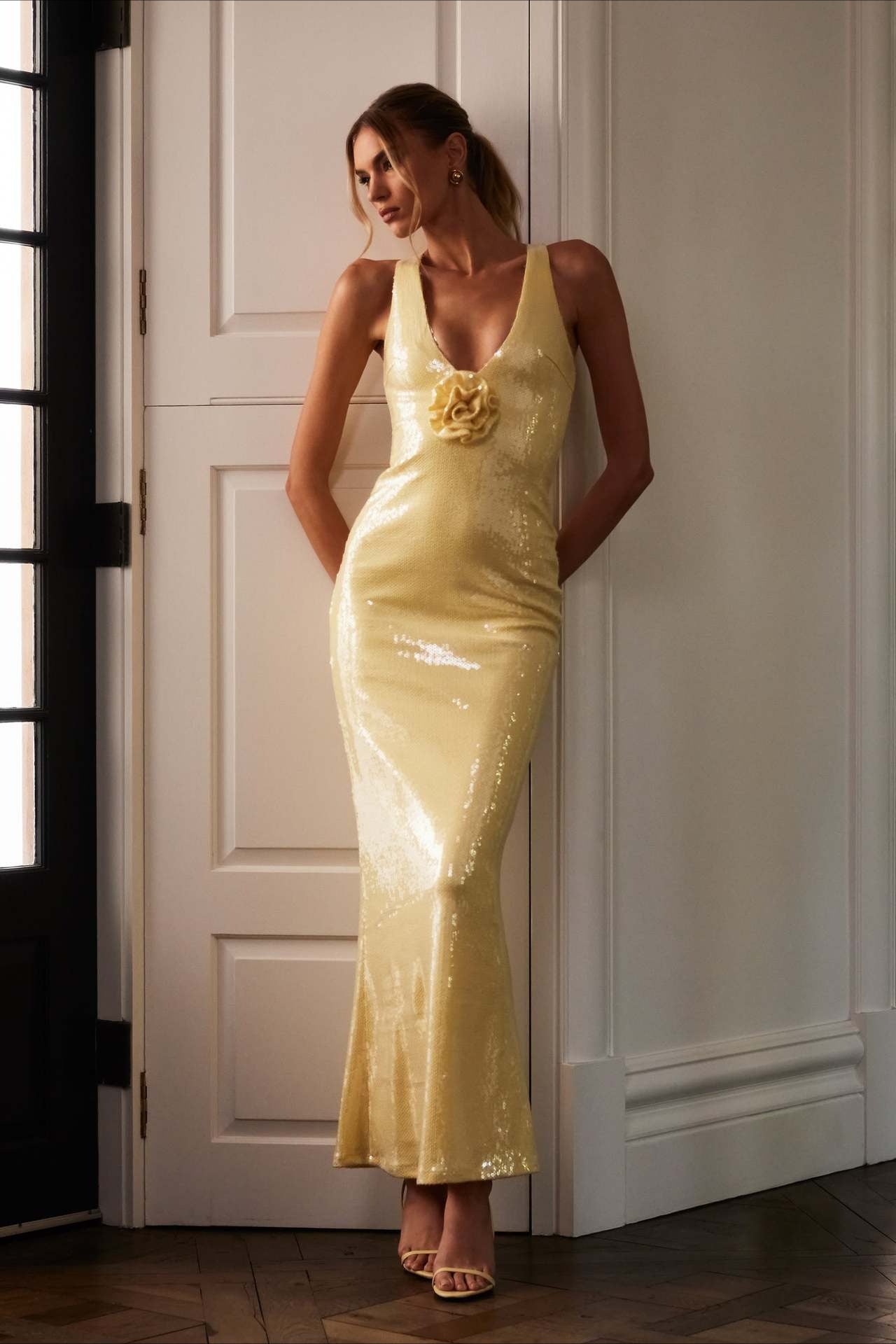 Backless Sequin Maxi Dress