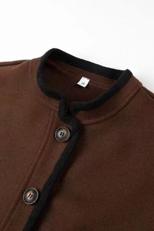Wool Blend Colorblock Coat