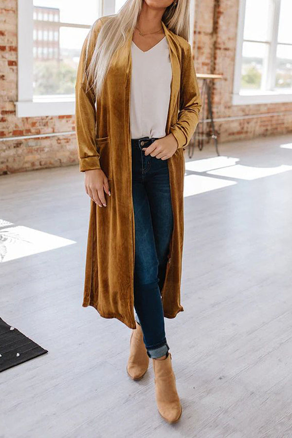 Velvet Cardigan Without Buttons