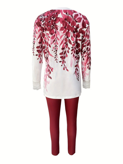 Lace-trimmed Two-piece Set