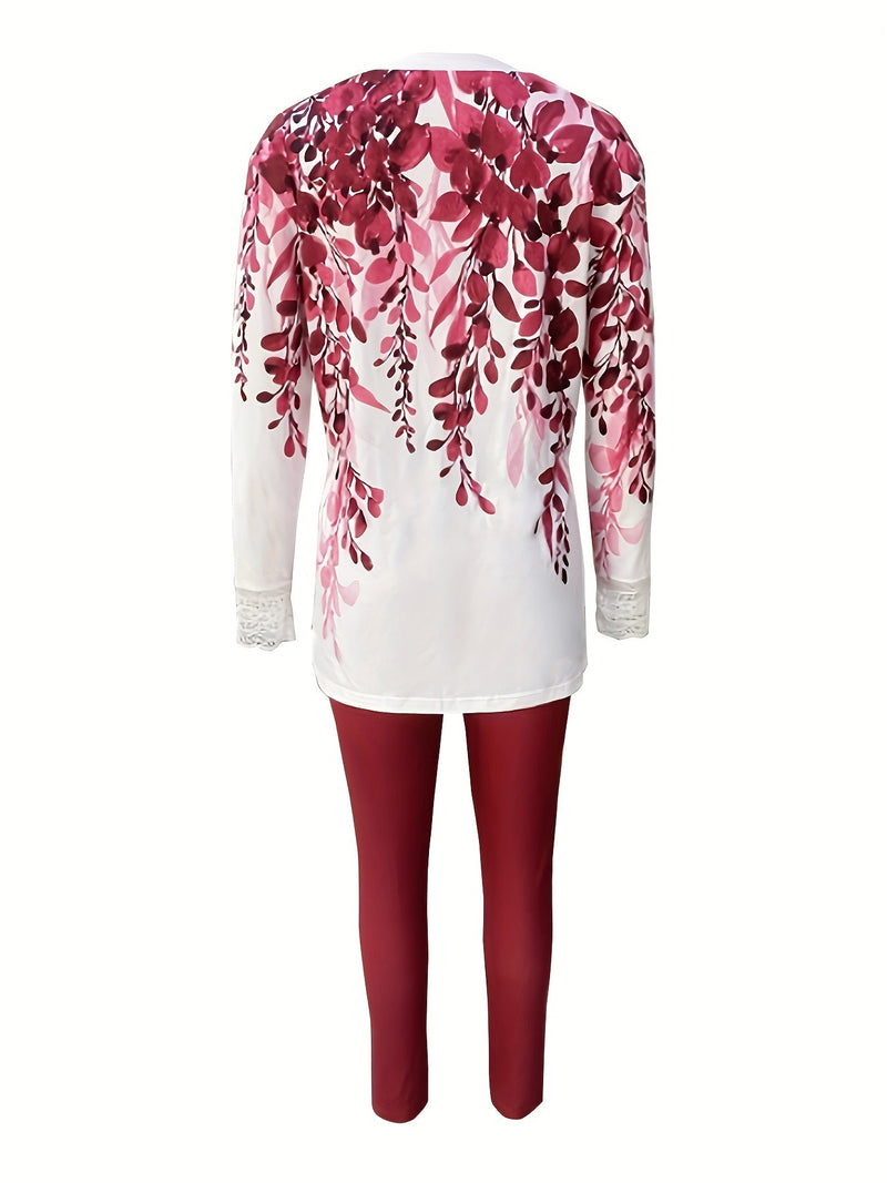 Lace-trimmed Two-piece Set