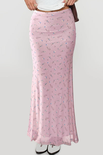 Comfortable Slim Digital Print Maxi Skirt