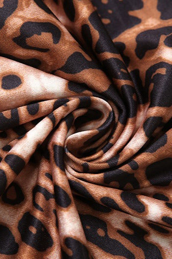 Leopard Print Backless Maxi Dress
