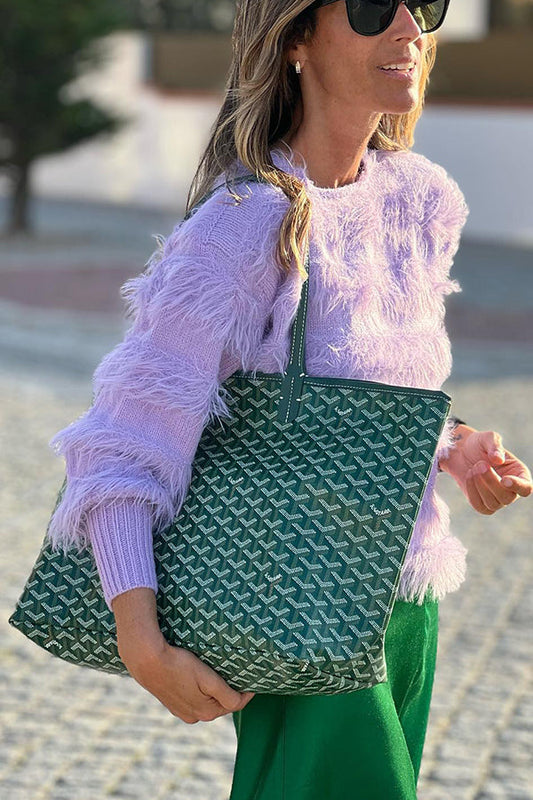 Purple Tassel Design Loose Sweater
