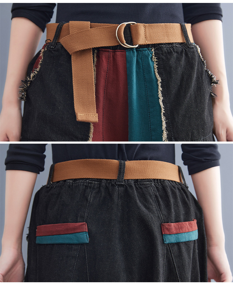 New Literary Stitching Denim Harem Pants Op1027