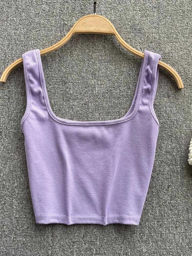 Tank Top Backless Y2k Top Slim Fit Bottoming Blouse Crop Top Sleeveless Camis Mujer