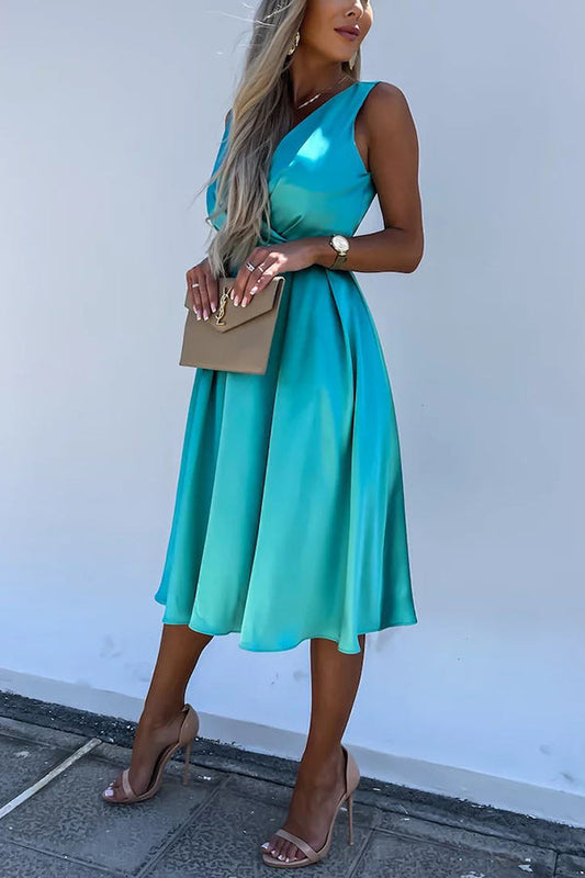 Hold You in My Memory Satin Midi Dress