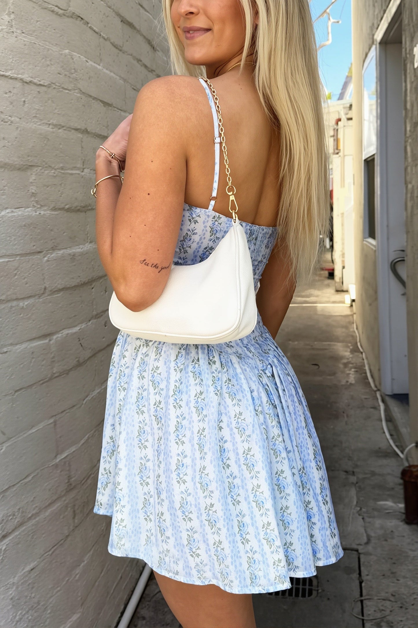 Spaghetti Strap Puff Mini Dress