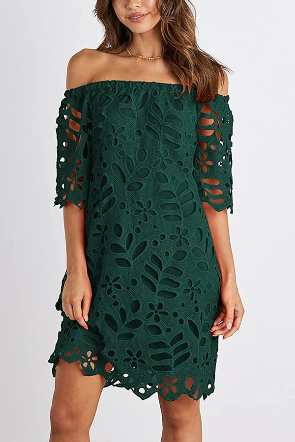 Strapless One-shoulder Hollow Dress Ins Party Dress Skirt