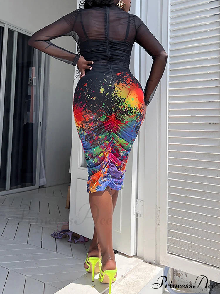 3d Choker Detail Strapless Classic Bodycon Party Midi Dress - Turquoise