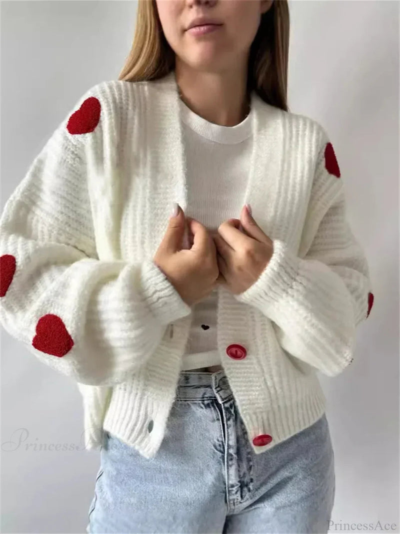 3d Heart Patchwork Valentine’s Day Cardigan