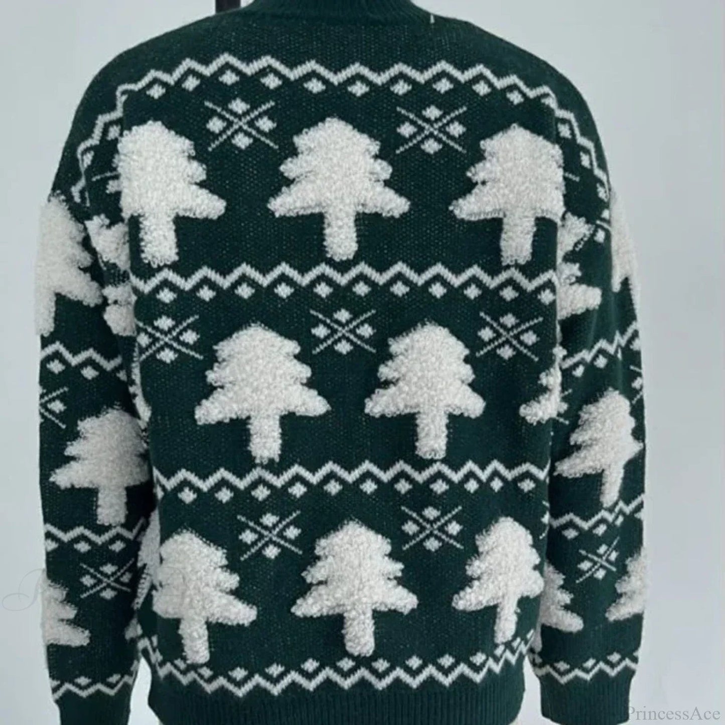 3d Santa Tree Print Warm Thick Christmas Long Sleeve Pullover Christmas Sweater