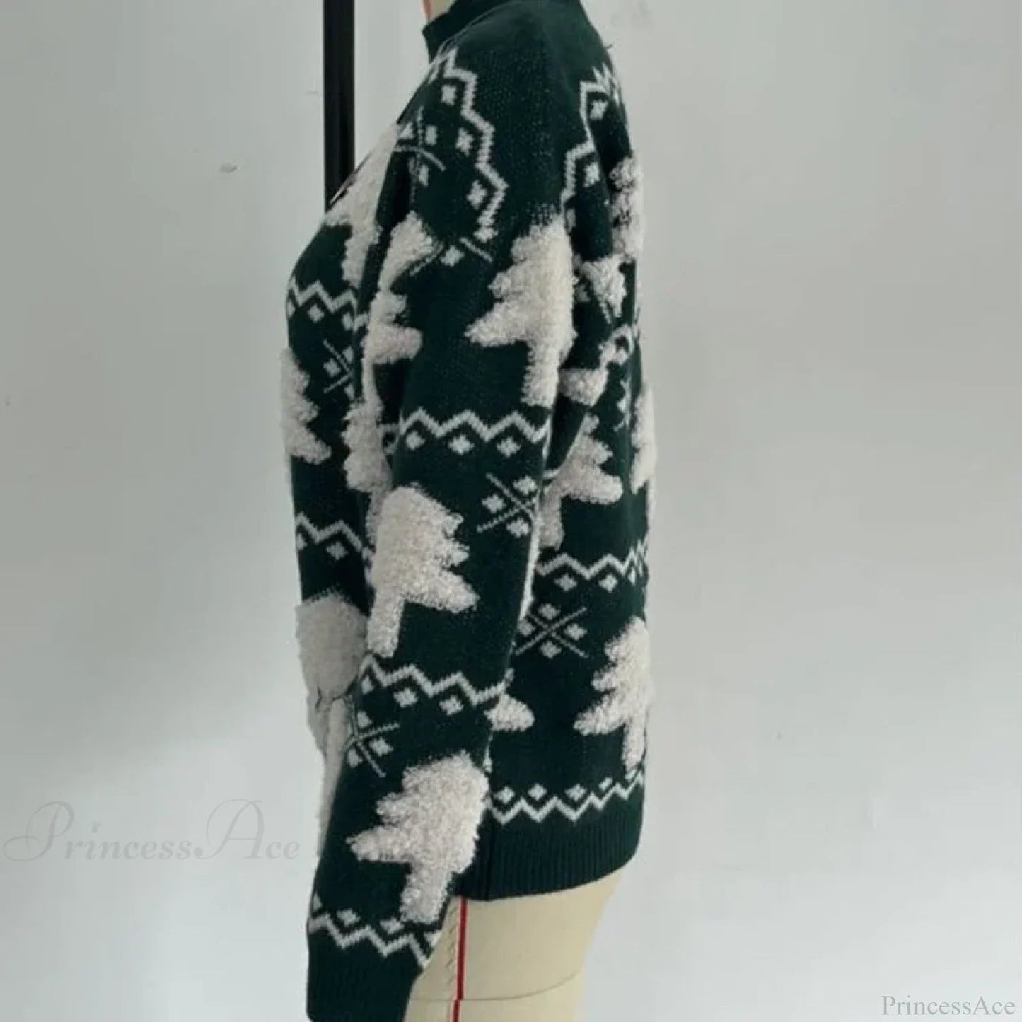 3d Santa Tree Print Warm Thick Christmas Long Sleeve Pullover Christmas Sweater