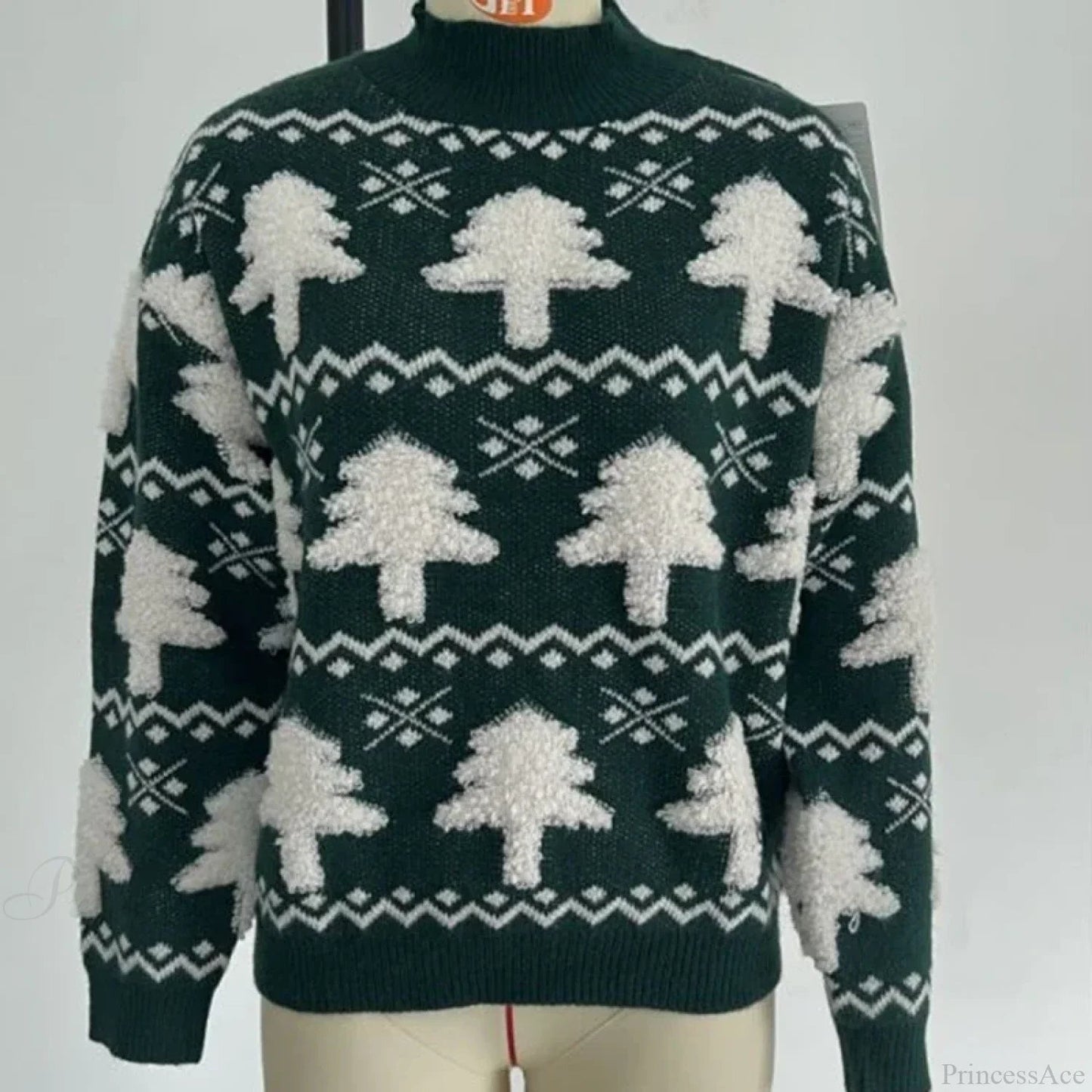 3d Santa Tree Print Warm Thick Christmas Long Sleeve Pullover Christmas Sweater