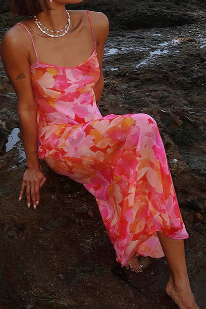 U-neck Halter Backless Bodycon Maxi Dress