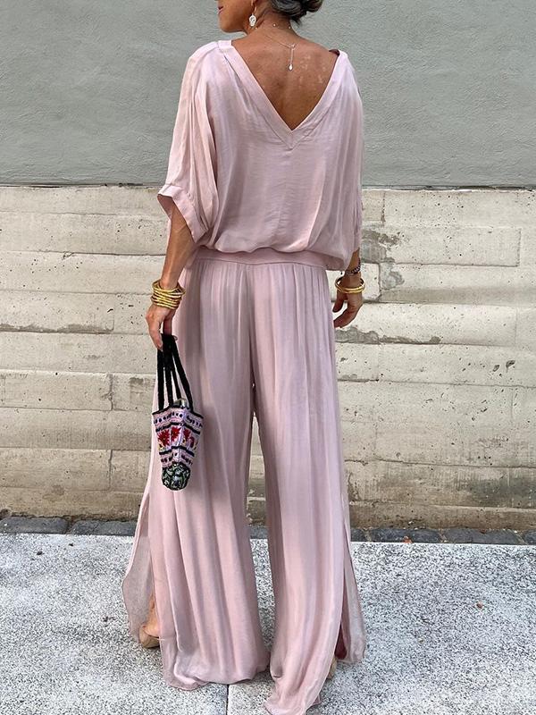 Esmeralda – Chiffon Wide-leg Pants Two-piece Set