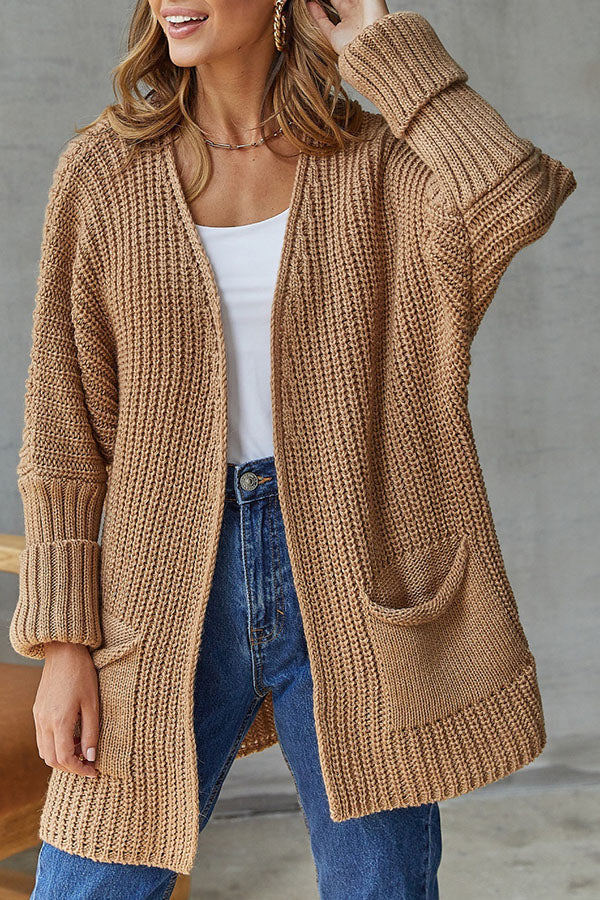 Loose Mid Length Sweater Cardigan Coat Large Size