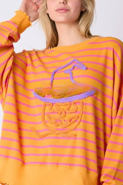 Halloween Ghost Embroidered Sweater Loose Top