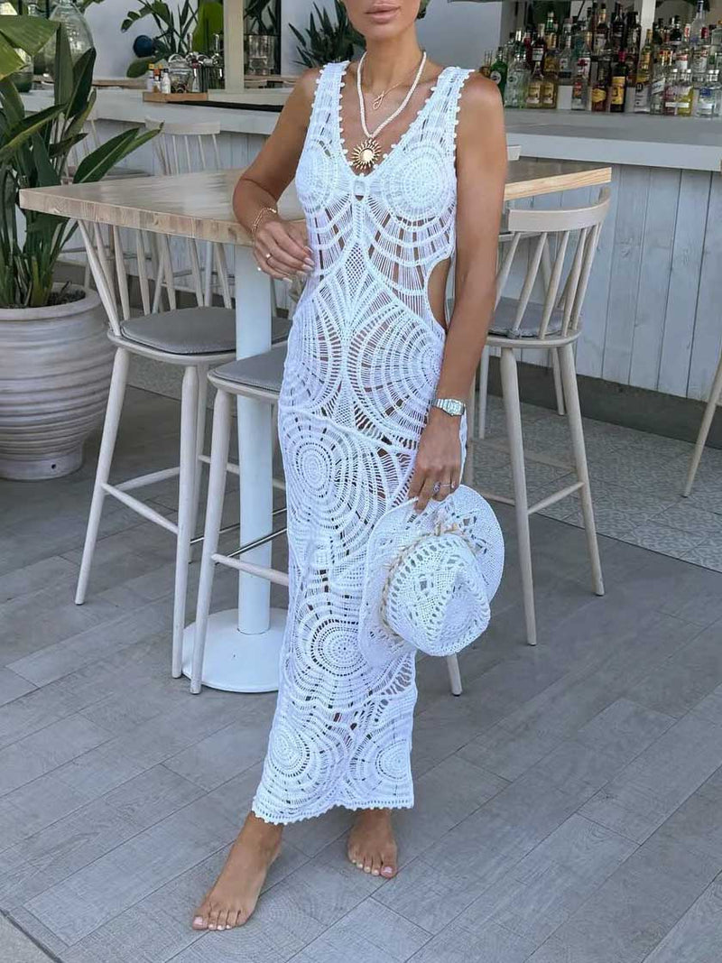 Beach Hollow V-neck Slim Midi Dress