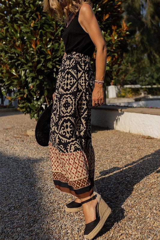 Gloria Print Loose Panel Swing Skirt