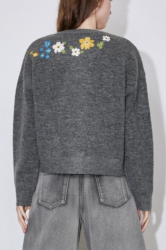 Embroidered Knit Blouse