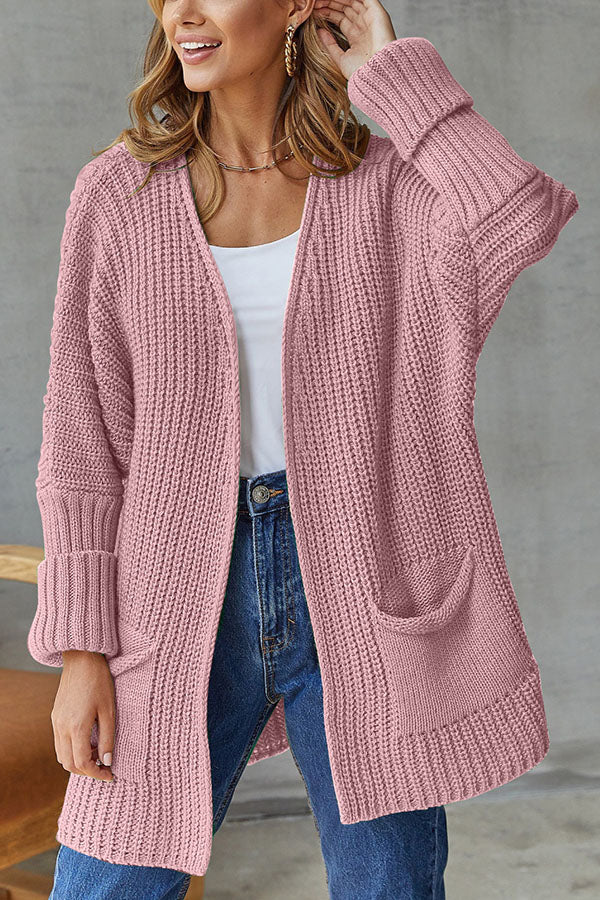 Loose Mid Length Sweater Cardigan Coat Large Size