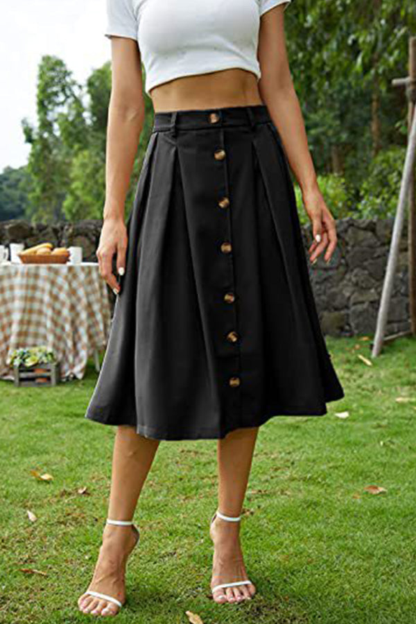 Skirt Shaped Waist Button Princess Dress Skirt
