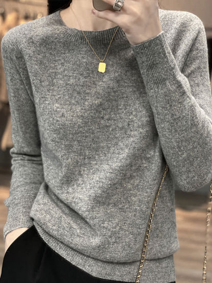 Blue Round-neck Long Sleeve Sweater An1059