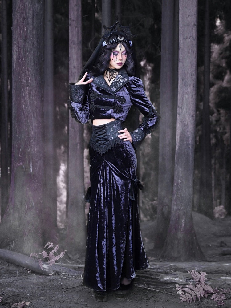Velvet Corset Maxi Skirt