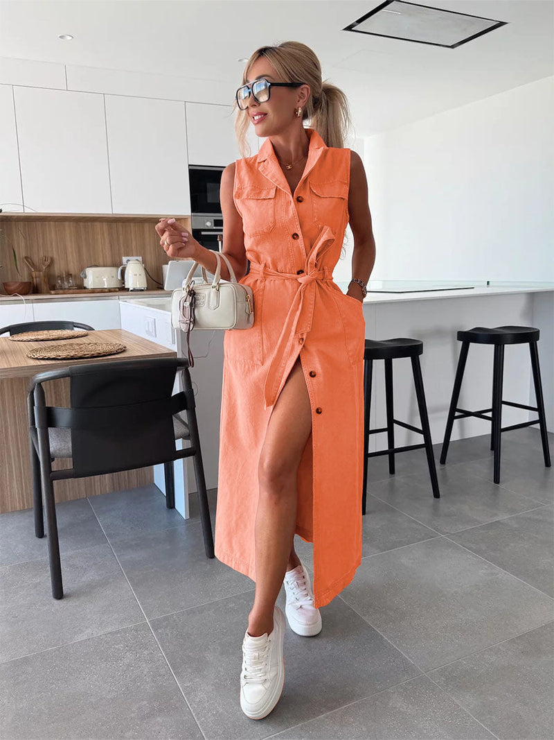 Belt Cool Denim Jumpsuits