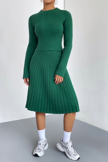 A-line Knit Sweater Skirt Set