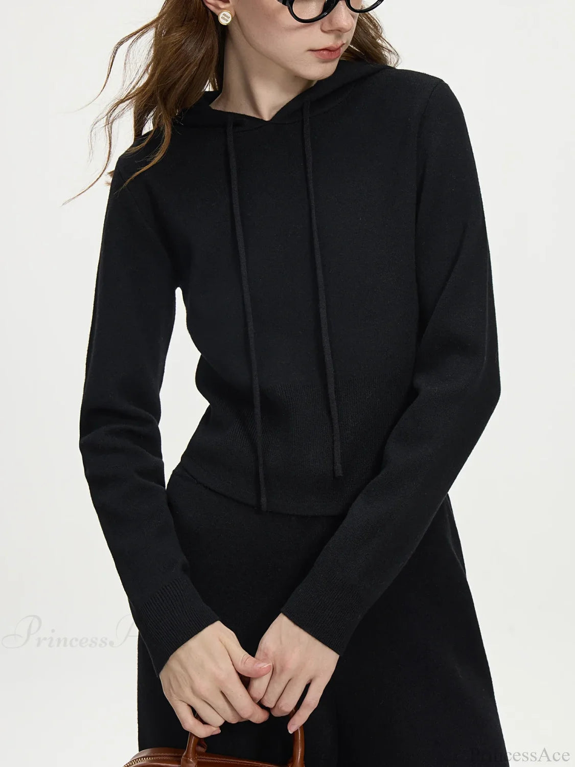 4.1% Wool Short Hooded Knitwear Sweater