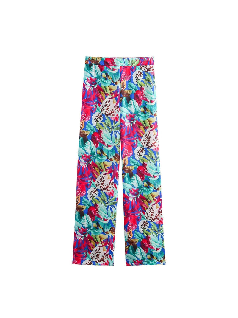 Print Blazer & Wide Leg Pant Coord Set