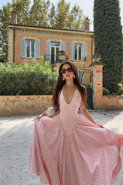 Romina | Plaid Print Midi Dress