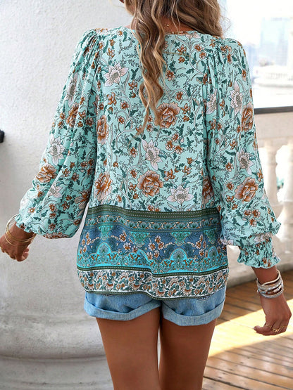 Ruffle V-neck Blouse