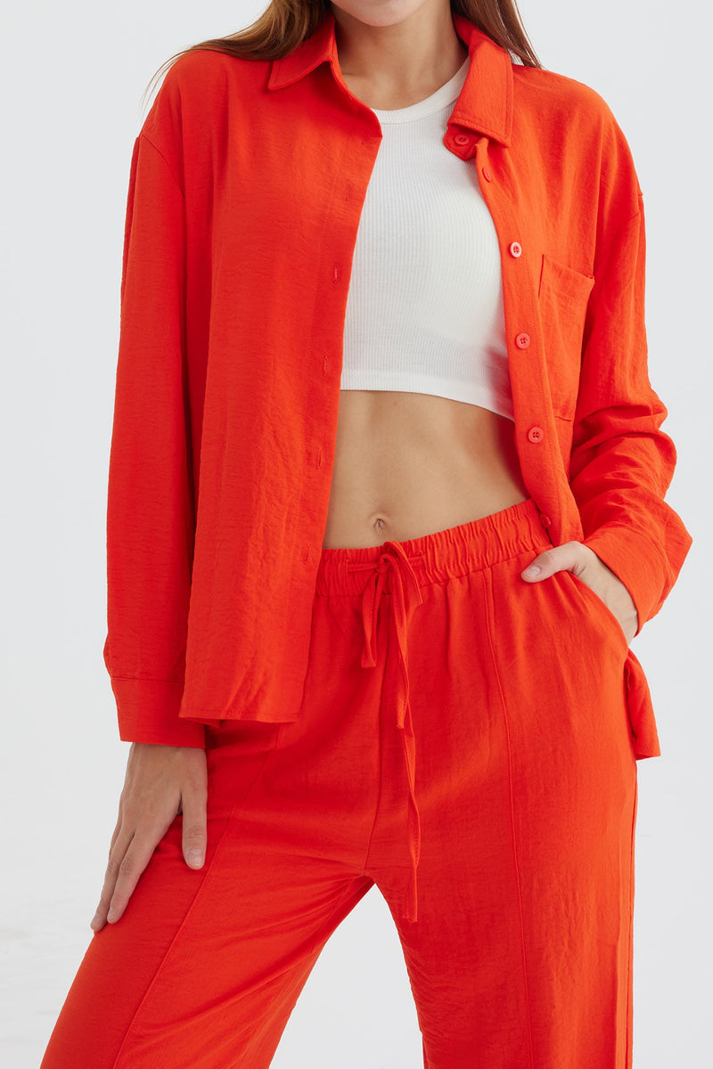 Long Sleeve Color Shirt Long Pants Set