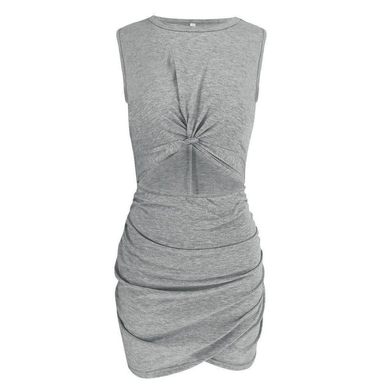 Hollow-out Sleeveless Hot Mini Dress(2 Colors)