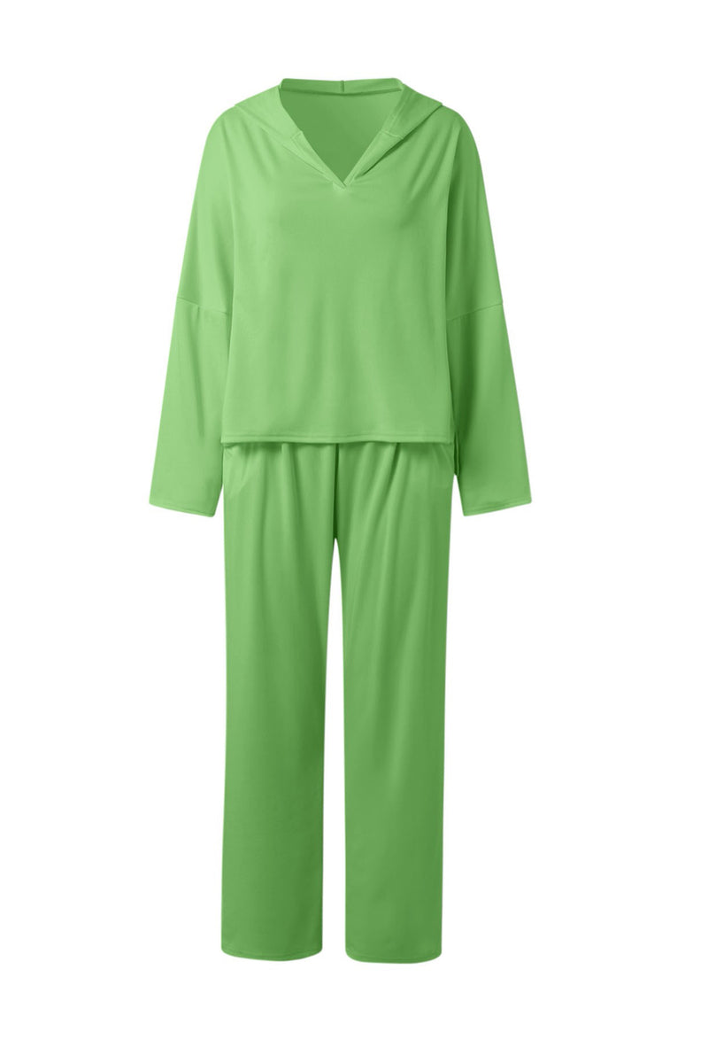 Color Hoodie Haren Pants Set