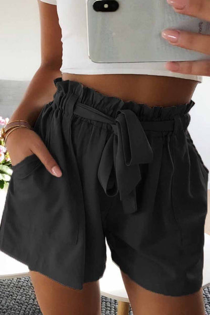 Elastic Wide Leg Strap High Waist Shorts