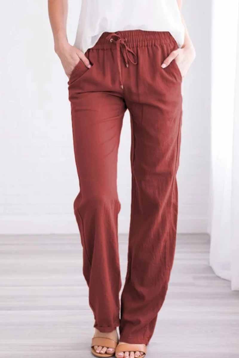 Pockets Drawstring Loose Fall Pants(6 Colors)