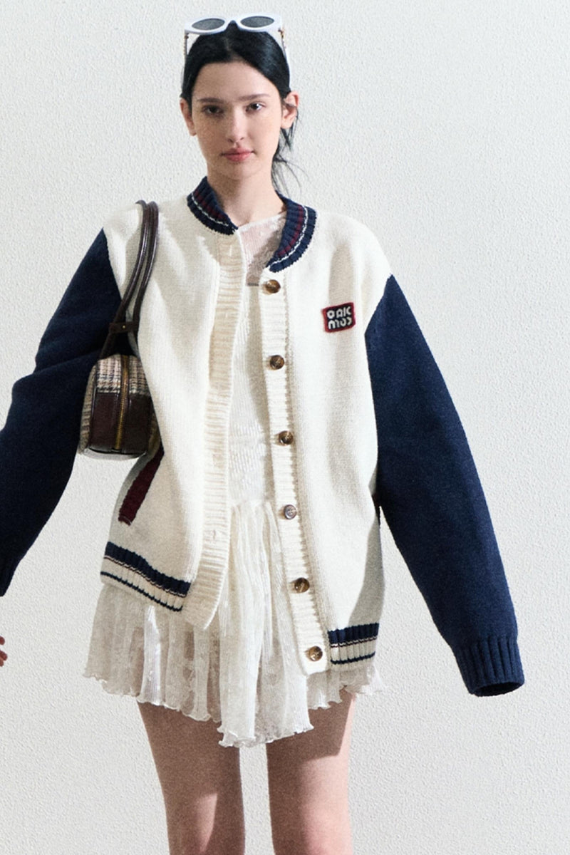 Varsity-style Cardigan Jacket