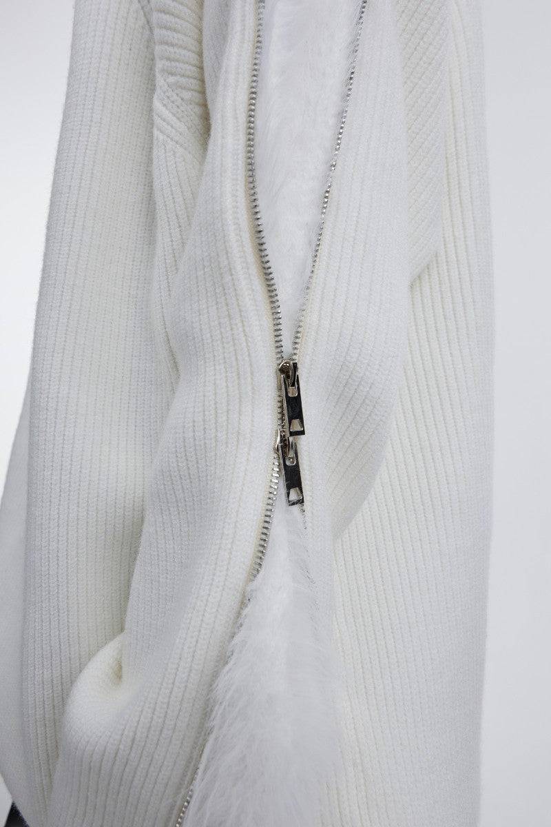 Zip-up Mohair Sweater