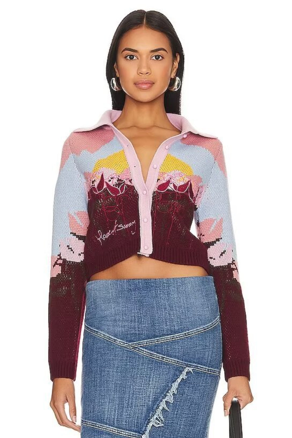 Michelle Jacquard Knit Cardigan