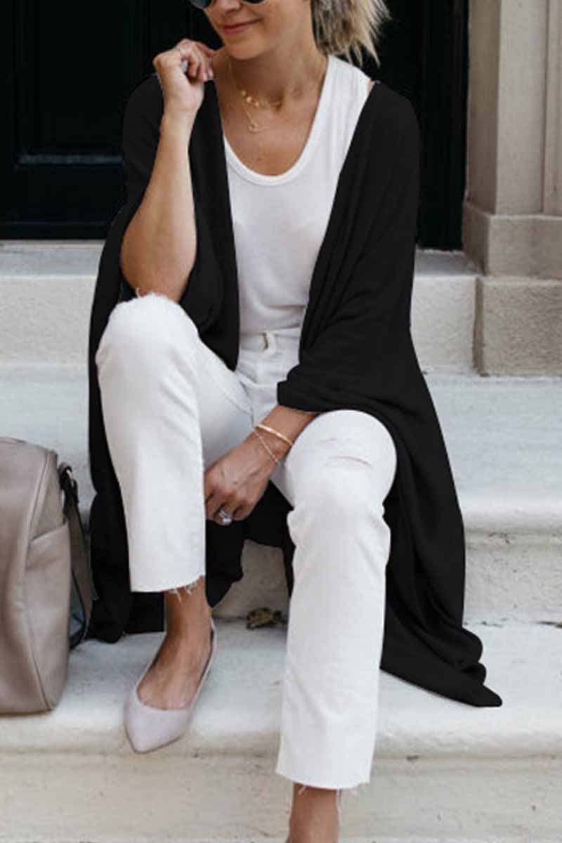 Loose Knitting Irregular Outfit Coat
