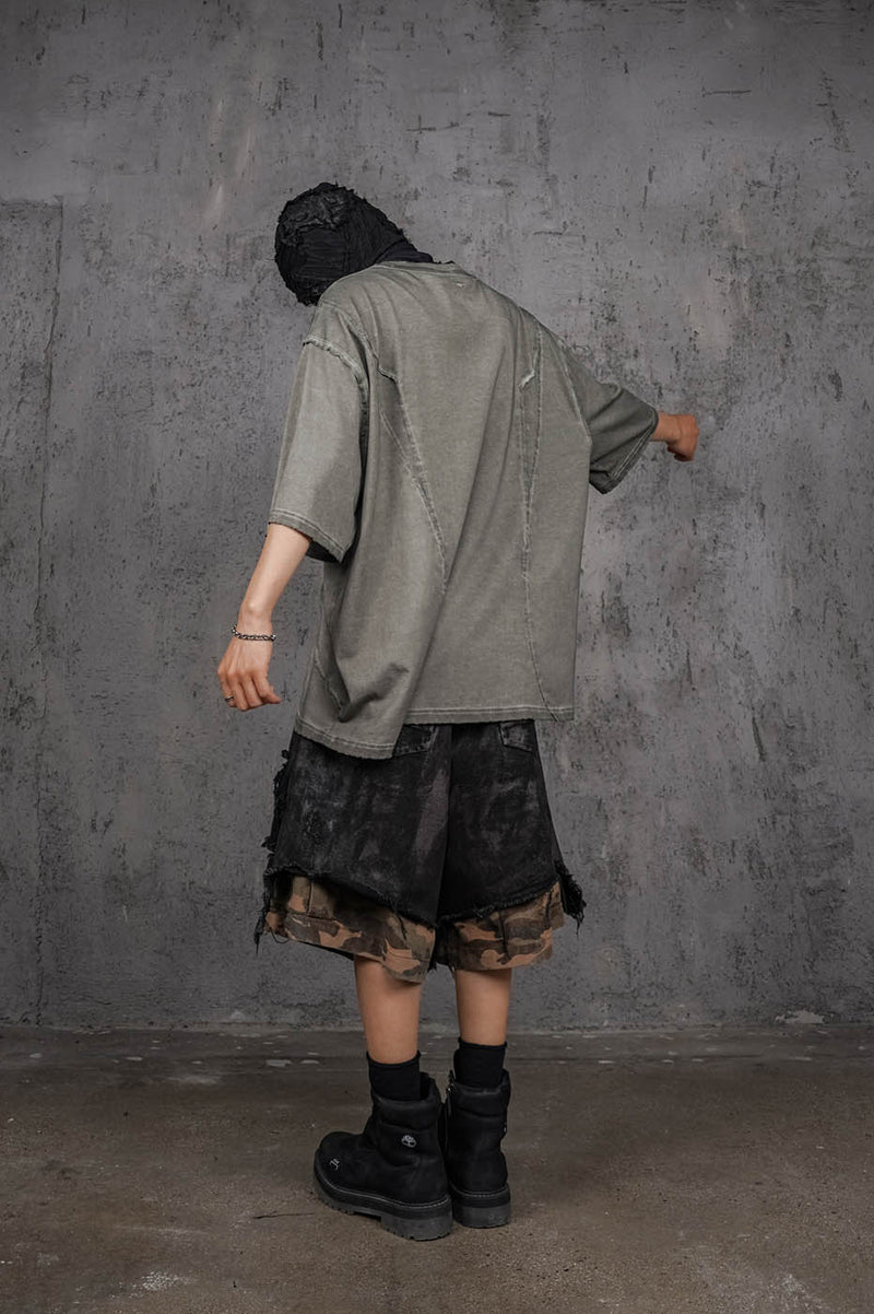Washed Structured Grey T-shirt