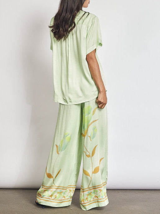 Loose Fit High Waist Wide Leg Lounge Pant
