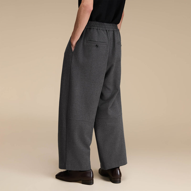Drawstring Waist Wide-leg Pants